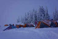 base camp in whiteout